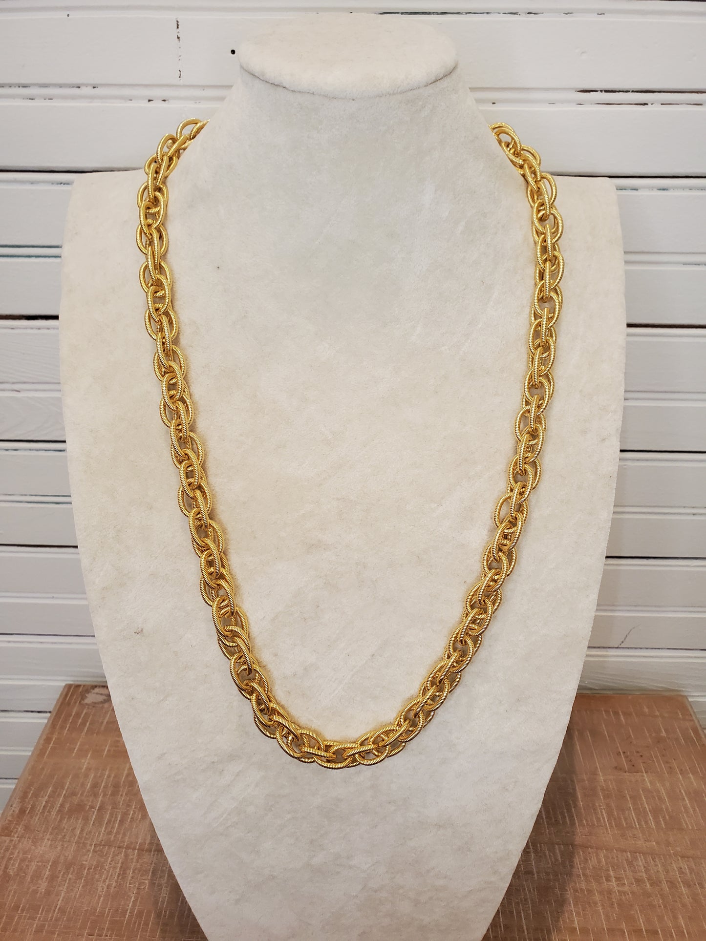 Long Gold Rope Chain Necklace