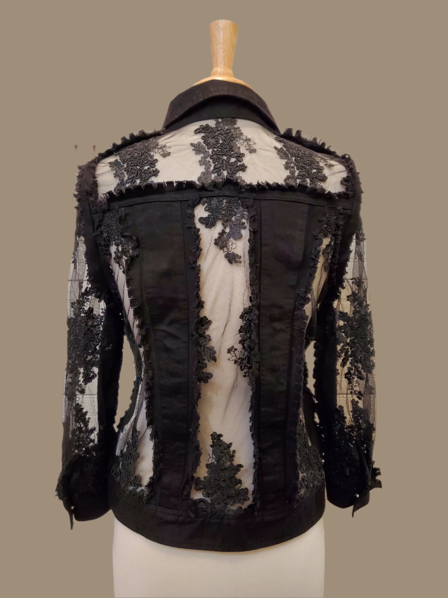 A.Z.I Denim & Lace Floral Jacket (Z11225)