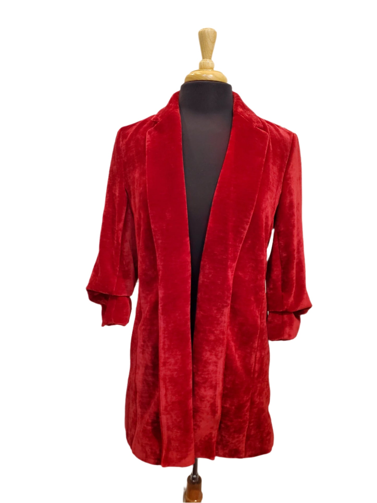 Boho Chic Velvet Ruched Sleeve Jacket (110635)