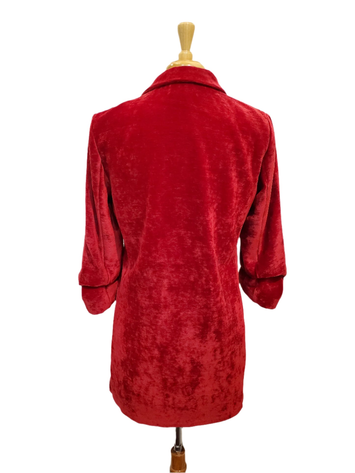 Boho Chic Velvet Ruched Sleeve Jacket (110635)