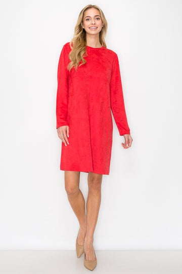 Joh. "Aurora" Round Neck Suede Dress (2059-NP)