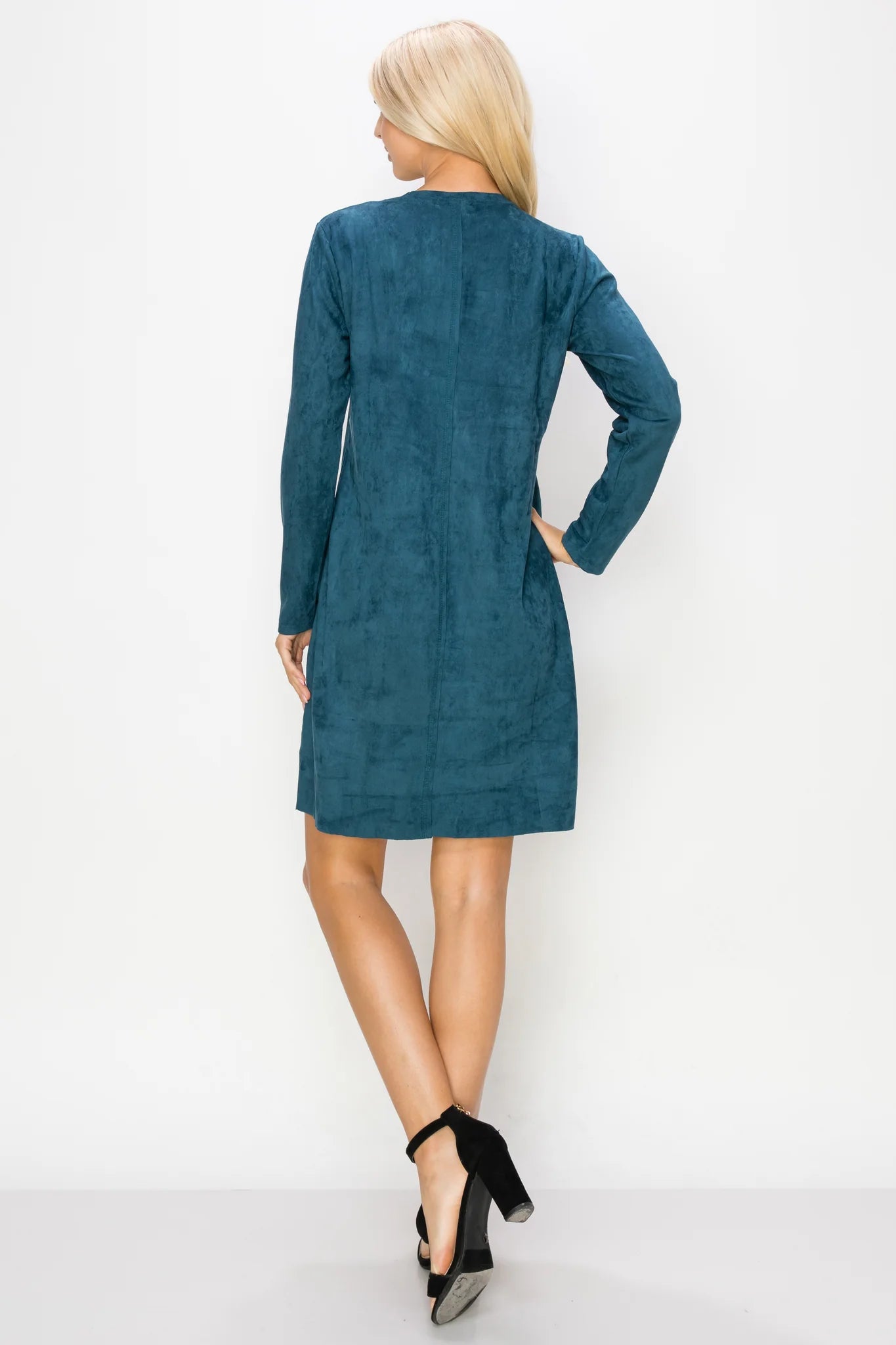 Joh. "Aurora" Round Neck Suede Dress (2059-NP)