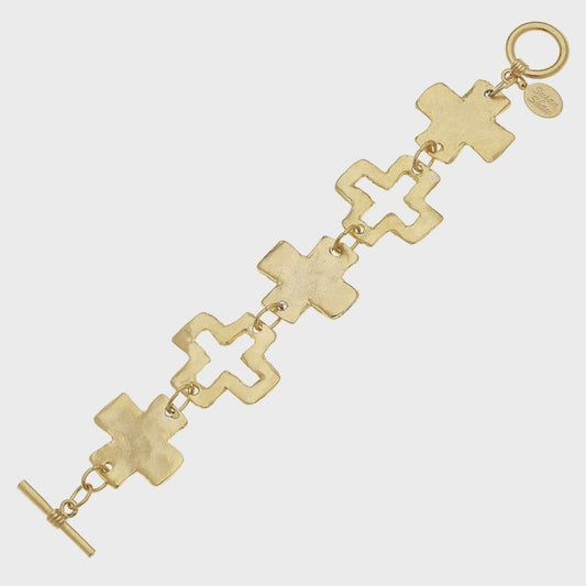 Gold Cross Toggle Bracelet