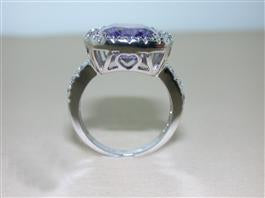 Cushion Cut Tanzanite CZ Ring