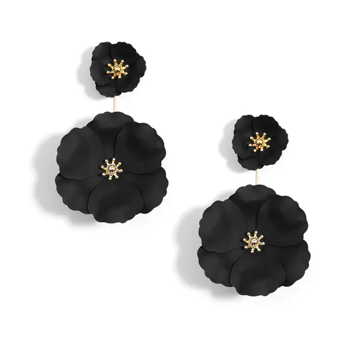 Double Flower Drop Earring