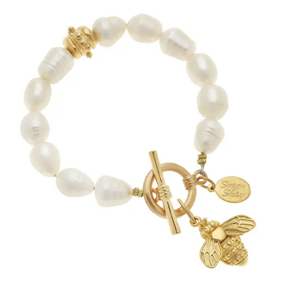 Gold Honey Bee FW Pearl Bracelet (2202BW)