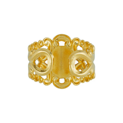 Jurusalem Cross Gold Adjustable Ring (9757g)