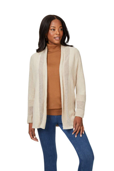 Foxcroft Mixed Stitch LS Cardigan