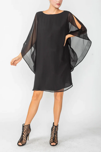 IC Chiffon Dress w/Wide Sleeves