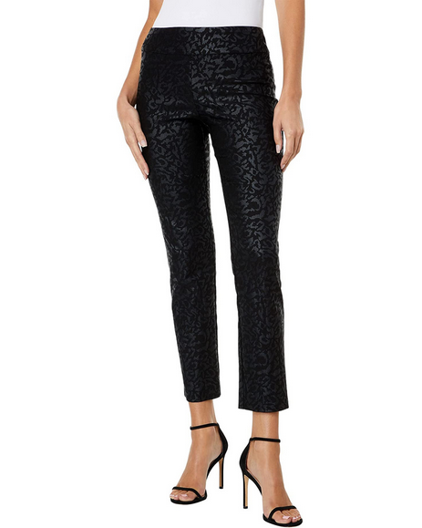 Krazy Larry Pull On Ankle Pant (P507) Black Animal Print