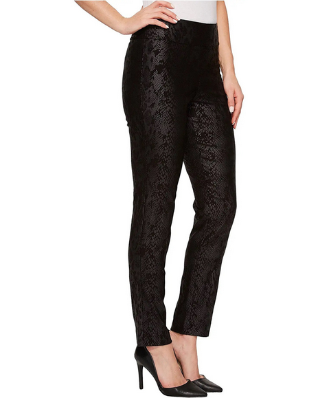 Krazy Larry Pull on Ankle Pant (P507) Black Python Print