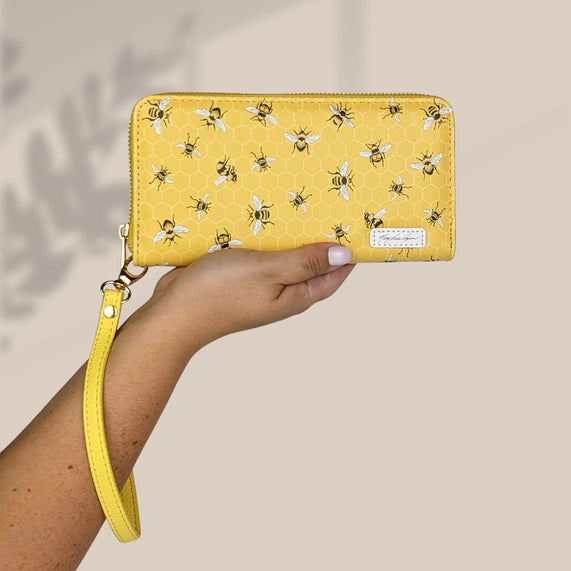 Wristlet Wallet: Bee Print