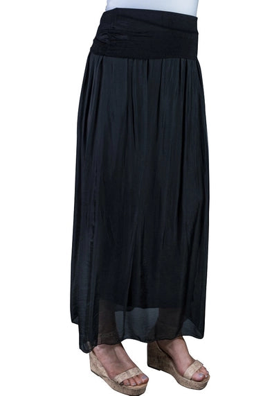 Tina Stephens Brenda Silk Foldover Waist Skirt (SL204)