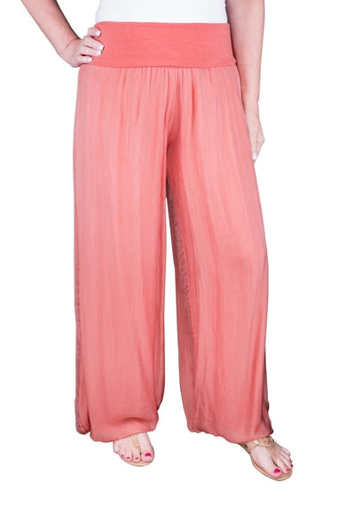 Tina Stephens Mercedes Silk Foldover Waist Pant (PL203)