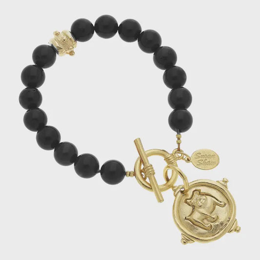 Onyx Bracelet wih Bulldog Intaglio