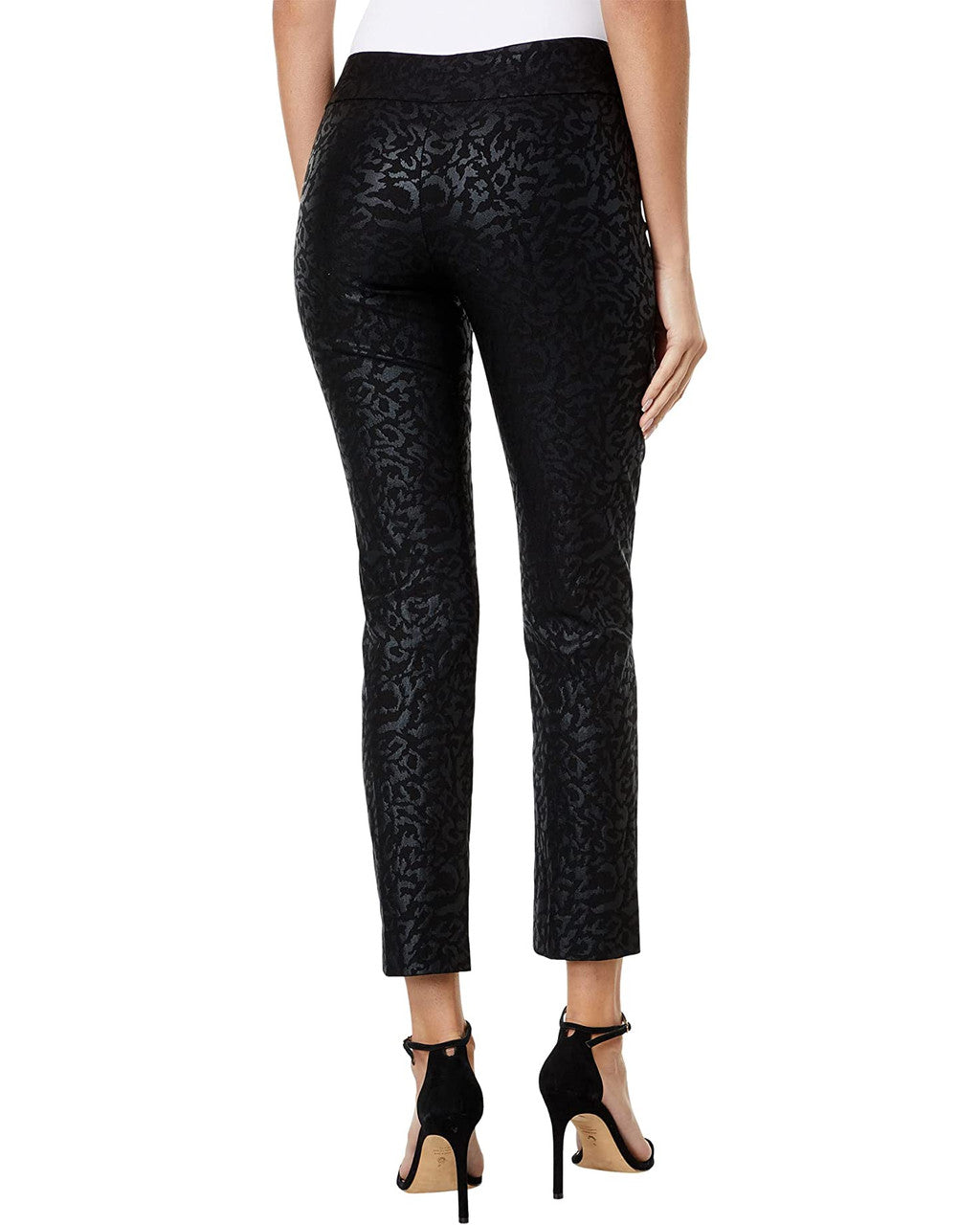 Krazy Larry Pull On Ankle Pant (P507) Black Animal Print