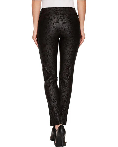 Krazy Larry Pull on Ankle Pant (P507) Black Python Print