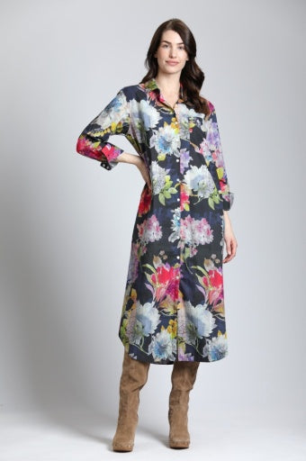 APNY Floral Print Shirt Dress (T38P/B-672D/CT)