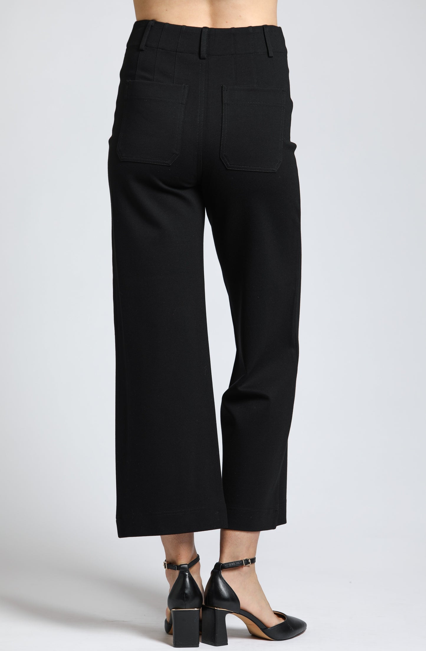 APNY Ponte Cropped Wide Leg Pant (E168)