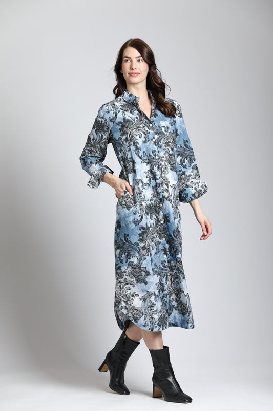 APNY Paisley Print Shirt Dress (T38P/B-590D/CT)